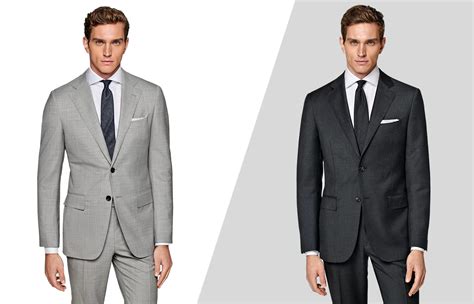 charcoal vs dark grey suit.